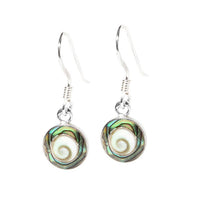 Load image into Gallery viewer, Shivaauge Rand rund Paua Silberohrringe Ohrringe 925er Sterling Silber Shiva Auge Eye Damen Schmuck - chic-net.de
