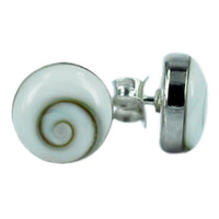 Cargar imagen en el visor de la galería, Shivaauge rund 8 mm gefasst Silberohrstecker Ohrstecker 925er Silber Shiva Auge Eye Damen Schmuck - chic-net.de
