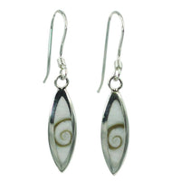 Load image into Gallery viewer, Shivaauge schmal lang hängend Silberohrring Ohrring 925er Sterling Silber Shiva Auge Damen Shivaeye - chic-net.de
