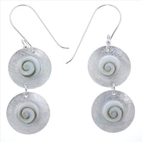 Cargar imagen en el visor de la galería, Shivaauge Silberohrringe lang gebürstet Kreise Ohrringe 925er Silber Shiva Auge Eye Damen Schmuck - chic-net.de
