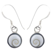 Load image into Gallery viewer, Shivaauge Silberohrringe Ohrringe schwarz rund Rand 8 mm 925er Silber Shiva Auge Eye Damen Schmuck - chic-net.de
