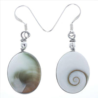 Load image into Gallery viewer, Shivaauge Silberohrringe oval 18 mm Ohrringe 925er Sterling Silber Shiva Auge Eye Damen Schmuck - chic-net.de
