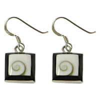 Load image into Gallery viewer, Shivaauge Silberohrringe Quadrat schwarz Ohrringe 925er Sterling Silber Shiva Auge Eye Damen Schmuck - chic-net.de
