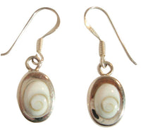 Load image into Gallery viewer, Shivaauge Silberohrringe Rand poliert oval Ohrringe 925 Sterling Silber Shiva Auge Eye Damen Schmuck - chic-net.de
