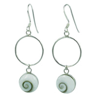 Load image into Gallery viewer, Shivaauge Silberohrringe Ring lang Ohrringe 925er Sterling Silber Shiva Auge Eye Damen Schmuck - chic-net.de
