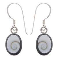 Load image into Gallery viewer, Shivaauge Silberohrringe schwarz oval Rand 10 mm Ohrringe Ohrhänger 925er Silber Shiva Auge Eye - chic-net.de
