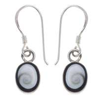 Load image into Gallery viewer, Shivaauge Silberohrringe schwarz oval Rand 8 mm Ohrringe 925er Silber Shiva Auge Eye Damen Schmuck - chic-net.de
