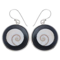 Load image into Gallery viewer, Shivaauge Silberohrringe schwarz Rand Ohrringe 925er Sterling Silber Shiva Auge Eye Damen Schmuck - chic-net.de
