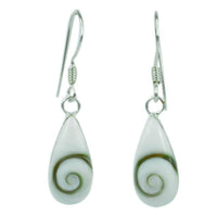 Load image into Gallery viewer, Shivaauge Silberohrringe Träne 15 mm schmal Ohrringe Ohrhänger 925er Silber Shiva Auge Eye - chic-net.de
