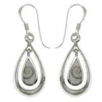 Load image into Gallery viewer, Shivaauge Silberohrringe zwei Tropfen Ohrringe Ohrhänger 925er Sterling Silber Shiva Auge Eye - chic-net.de
