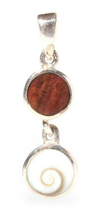 Load image into Gallery viewer, Shivaauge Sono Holz Silberanhänger lang Anhänger 925er Sterling Silber Shiva Auge Eye Damen - chic-net.de
