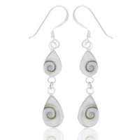 Load image into Gallery viewer, Shivaohrringe weiß 925er Sterling Silber Ohrringe Shivaauge Shiva Auge Tropfen - chic-net.de
