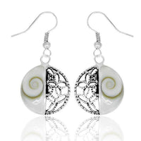 Load image into Gallery viewer, Shivaohrringe weiß 925er Sterling Silber Ohrringe Shivaauge Shiva geteilt - chic-net.de
