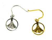 Load image into Gallery viewer, Silber 925 Ginkgo in Kreis vergoldet Ohrringe Anhänger - chic-net.de
