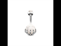 Load image into Gallery viewer, Bauchnabelpiercing Kralle Edelstahl Stein - chic-net.de
