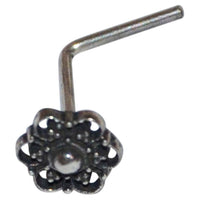 Load image into Gallery viewer, Silber Nasenstecker 0,8 mm Nostril Blume L-Form - chic-net.de
