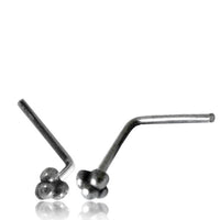 Load image into Gallery viewer, Silber Nasenstecker 0,8 mm Nostril vier Kugeln L-Form Nasenpiercing - chic-net.de
