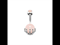 Load image into Gallery viewer, Bauchnabelpiercing Kralle Edelstahl Stein - chic-net.de
