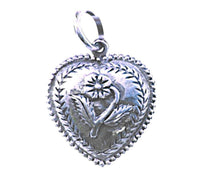 Cargar imagen en el visor de la galería, Silberanhänger Herz Blume Anhänger Sterling Silber 925er Damen Schmuck - chic-net.de
