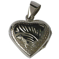 Cargar imagen en el visor de la galería, Silberanhänger Medaillon Herz flach Linien 925er Sterling Silber Anhänger Damen Kette - chic-net.de
