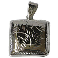 Cargar imagen en el visor de la galería, Silberanhänger Quadrat Medaillon Striche Muster 925er Sterling Silber Anhänger Kette Damen - chic-net.de
