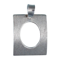 Load image into Gallery viewer, Silberanhänger Rechteck gewölbt oval gebürstet nickelfrei Anhänger Sterling 925 Silber - chic-net.de
