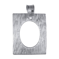 Cargar imagen en el visor de la galería, Silberanhänger Rechteck gewölbt oval Rillen nickelfrei Anhänger Sterling 925 Silber - chic-net.de
