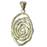 Cargar imagen en el visor de la galería, Silberanhänger spiralige Ellipse matt Rillen glänzend Damen Anhänger Kette 925er Sterling Silber - chic-net.de

