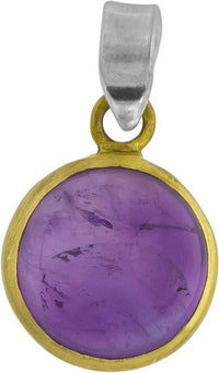 Load image into Gallery viewer, Silberanhänger vergoldet rund Stein Amethyst lila Anhänger 925 Sterling Silber - chic-net.de
