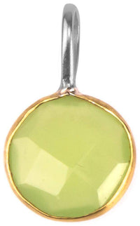 Load image into Gallery viewer, Silberanhänger vergoldet rund Stein Calcit hellgrün facettiert 925 Sterling Silber Anhänger - chic-net.de
