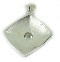 Cargar imagen en el visor de la galería, Silberanhänger weiß Zirkonia Raute Muster gewölbt 925er Sterling Silber Glitzer Anhänger Damen - chic-net.de
