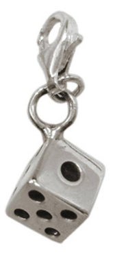 Cargar imagen en el visor de la galería, Silberanhänger Würfel Charm Anhänger 925er Sterling Silber Unisex Schmuck - chic-net.de
