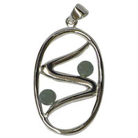 Load image into Gallery viewer, Silberanhänger zwei Jade Kugeln oval Zick Zack 3,4 cm Sterling Silber 925er Damen Schmuck Anhänger - chic-net.de
