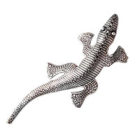 Load image into Gallery viewer, Silberanstecker Silberbrosche Unisex Schmuck Anstecker Brosche 925er Sterling Silber Gekko Kreise 80 mm Bali - chic-net.de
