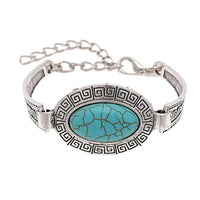 Cargar imagen en el visor de la galería, silbern Brass Armband Türkis Perle Spiralen eckig oval 14-21 cm verstellbar - chic-net.de
