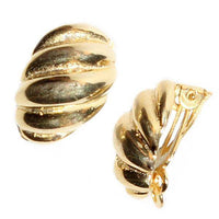 Cargar imagen en el visor de la galería, Silberohrclips Clips 18 mm vergoldet oval diagonal Wölbung 925er Sterlingsilber Ohrringe - chic-net.de
