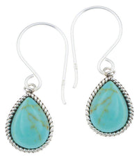 Cargar imagen en el visor de la galería, Silberohrhänger Tropfen 10 mm Türkis hell Seilrand 925 Sterlingsilber Ohrringe - chic-net.de
