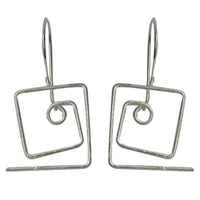 Load image into Gallery viewer, Silberohrringe 925er Silber Ohrringe Ohrhänger Damen Schmuck eckige Spirale - chic-net.de
