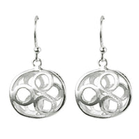 Load image into Gallery viewer, Silberohrringe 925er Silber Ohrringe Ohrhänger Damen Schmuck filigranes Kreismuster - chic-net.de
