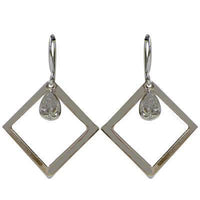 Load image into Gallery viewer, Silberohrringe 925er Silber Ohrringe Ohrhänger Damen Schmuck Karo Zirkonia Schmuckstein - chic-net.de
