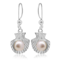 Load image into Gallery viewer, Silberohrringe 925er Silber Ohrringe Ohrhänger Damen Schmuck Muschel Perle - chic-net.de
