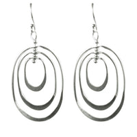 Load image into Gallery viewer, Silberohrringe 925er Silber Ohrringe Ohrhänger Damen Schmuck Oval Drei Ellipsen - chic-net.de
