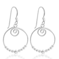 Load image into Gallery viewer, Silberohrringe 925er Silber Ohrringe Ohrhänger Damen Schmuck Spirale Kreis dünn Perlen - chic-net.de
