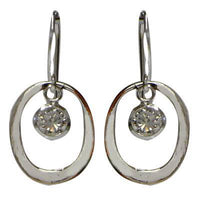 Load image into Gallery viewer, Silberohrringe 925er Silber Ohrringe Ohrhänger Damen Schmuck Zirkonia Schmuckstein Oval - chic-net.de
