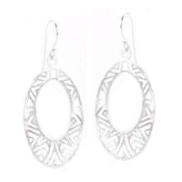 Load image into Gallery viewer, Silberohrringe 925er Silber Ohrringe Ohrhänger Schmuck gebürstet oval hohl Muster - chic-net.de
