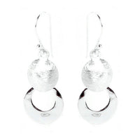 Load image into Gallery viewer, Silberohrringe 925er Silber Ohrringe Ohrhänger Schmuck Kreise gebürstet Glanz - chic-net.de
