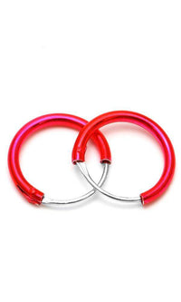 Load image into Gallery viewer, Silberohrringe gefärbt metallic bunt Creolen Ohrringe 925er Sterling Silber klein - chic-net.de
