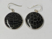 Load image into Gallery viewer, Silberohrringe mit schwarz gefärbte Koralle - chic-net.de
