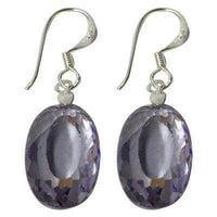 Cargar imagen en el visor de la galería, Silberohrringe Ohrringe Ohrhänger Zirkonia oval facettiert 925er Sterlingsilber - chic-net.de
