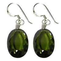 Cargar imagen en el visor de la galería, Silberohrringe Ohrringe Ohrhänger Zirkonia oval facettiert 925er Sterlingsilber - chic-net.de
